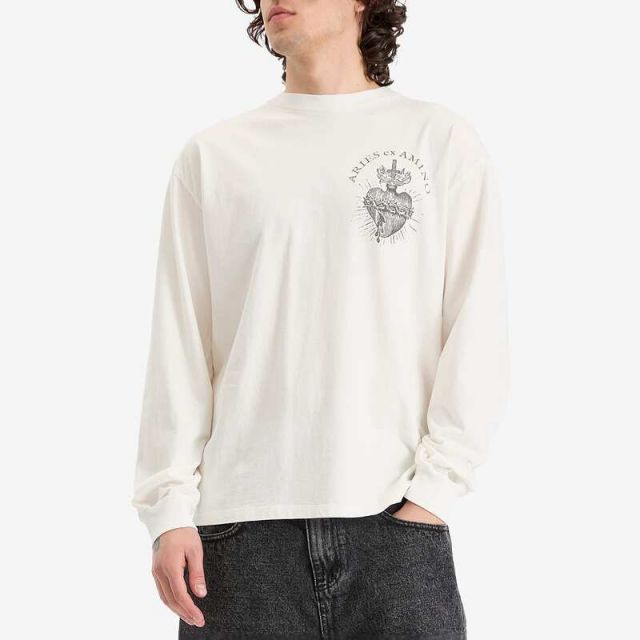 ★ARIES Faded Aries Ex Amino Long Sleeve T-Shirt 関税込★ Faded Aries Ex Amino LS Tee Off White