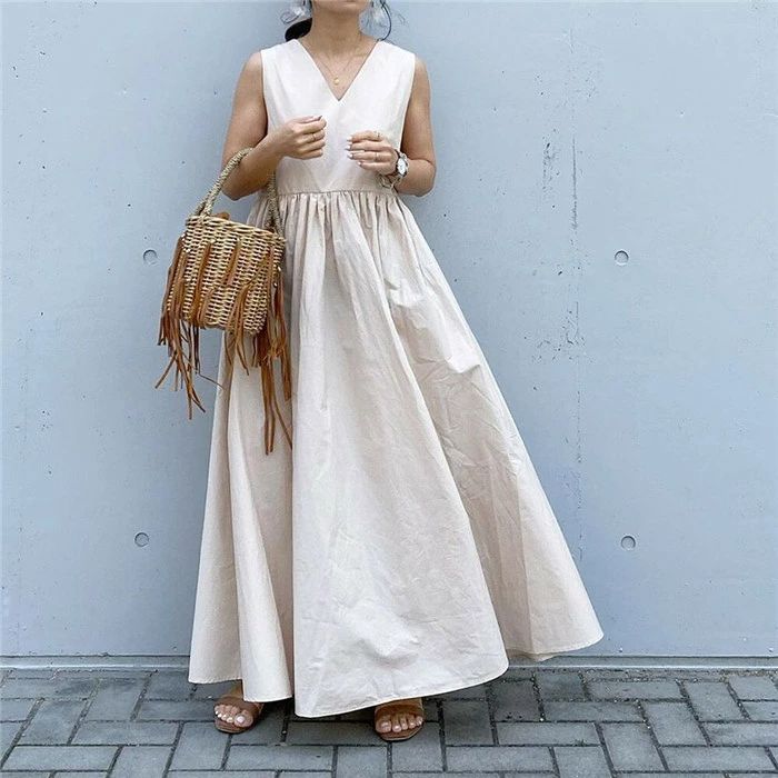ワンピース 夏 レディース きれいめ ロングワンピース フレア