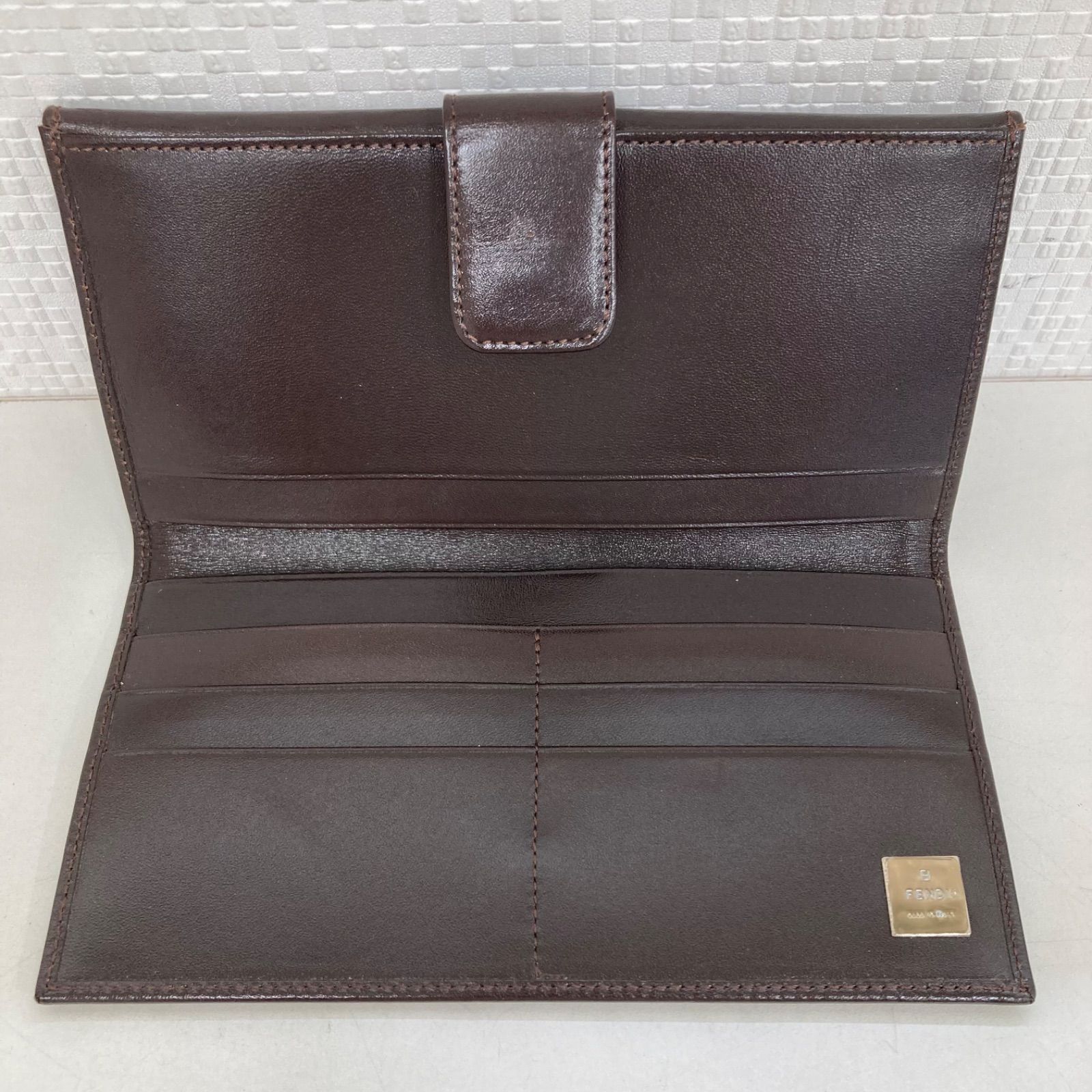 FENDI フェンディ 長財布 ズッカ柄 キャンバス×レザー ブラウン