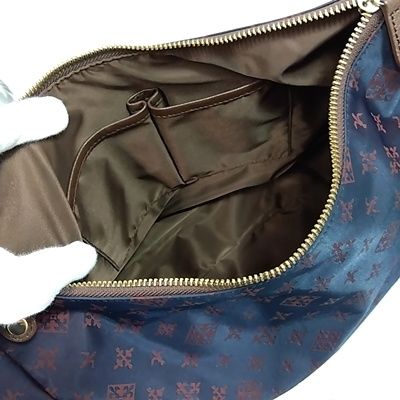 超美品☆ russet ラシット ショルダーバッグ 2way ネイビー 紺 総柄 