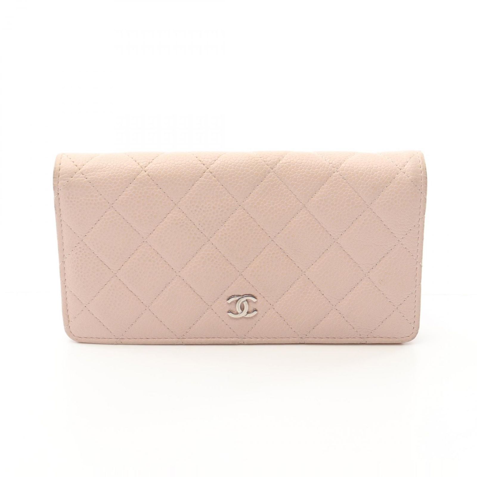 シャネル CHANEL 二つ折り長財布 マトラッセ A31509 ピンク キャビアスキン グレインドカーフ ZIP長財布 レディース Used B