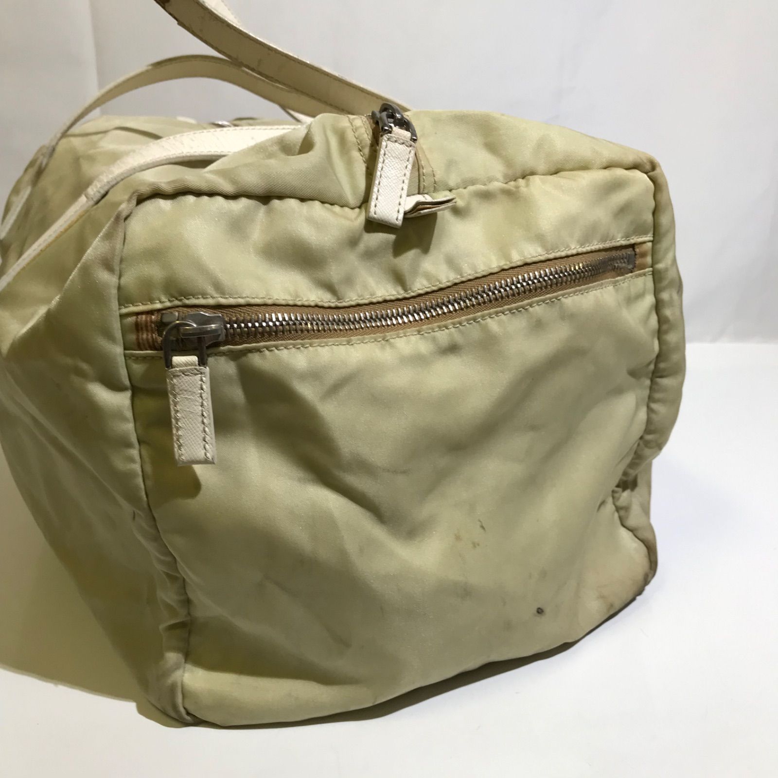 Prada レザーボストンバッグ | グリーン | FARFETCH JP