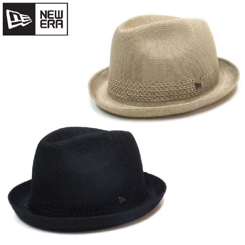 新品 NEWERA ニューエラ 中折れ ハット フェドラ フェドーラ HAT 帽子 ニット ソフトハット メンズ レディース ユニセックス 春 夏 涼しい カーキ ベージュ 黒 ブラック 12326040 12326042