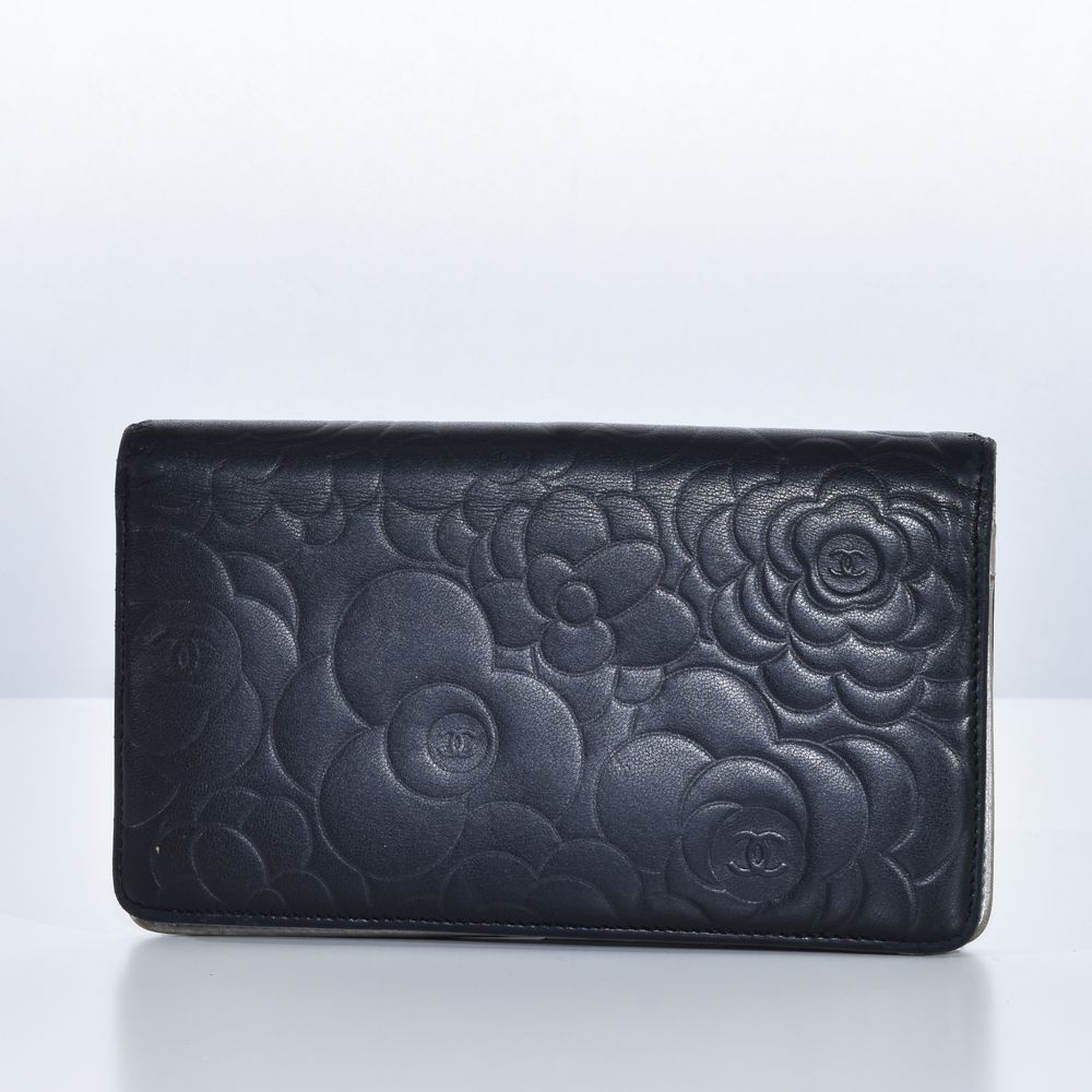 中古USED CHANEL レディース 長財布 カメリア ラムスキン 60108
