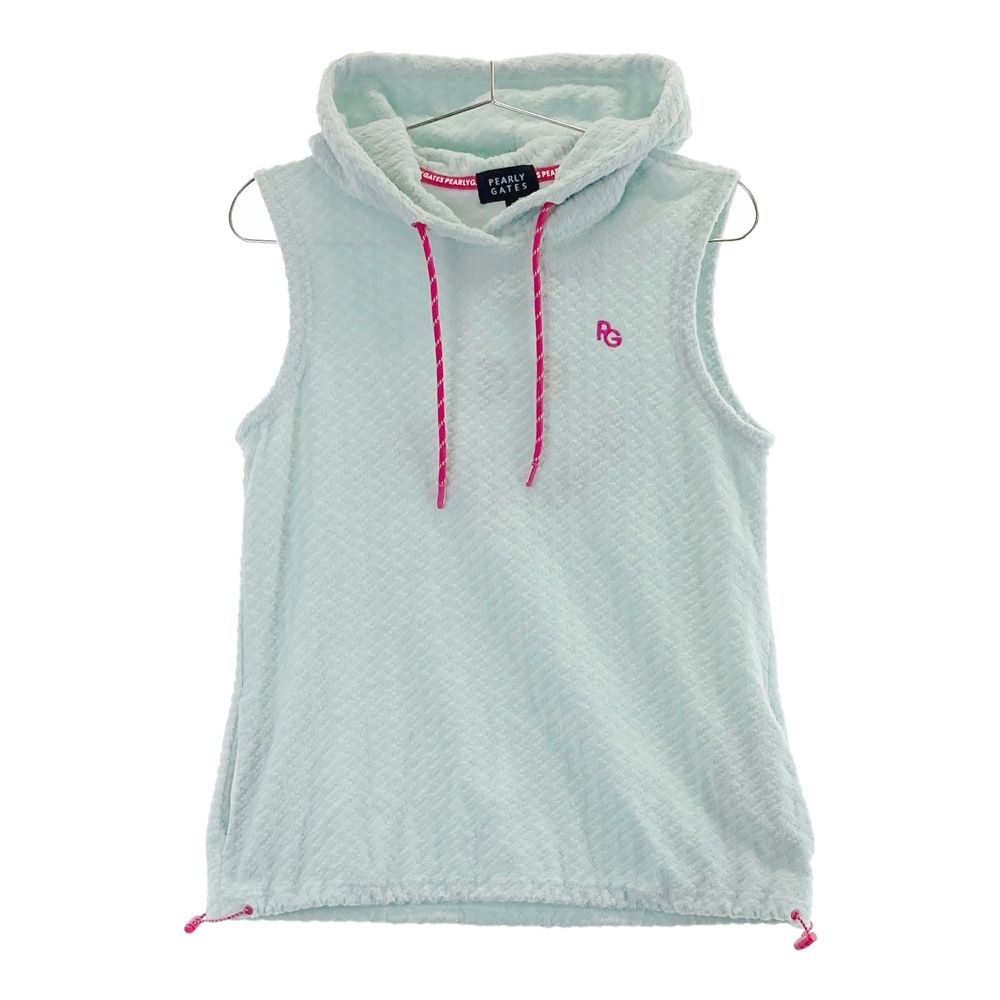 美品★PEARLY GATES フード付きベスト ホワイト PEARLY GATES フード付きベスト ホワイト 美品☆PEARLY GATES