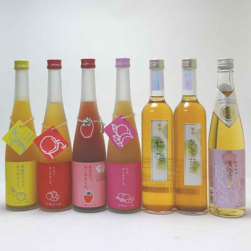 最短当日配送。 九州蔵果物梅酒7本セット もも梅酒 りんご梅酒 ゆず梅酒 あまおう梅酒 福岡県 百助梅酒 生姜梅酒 老松天空の月梅酒 大分県 500ml×7本