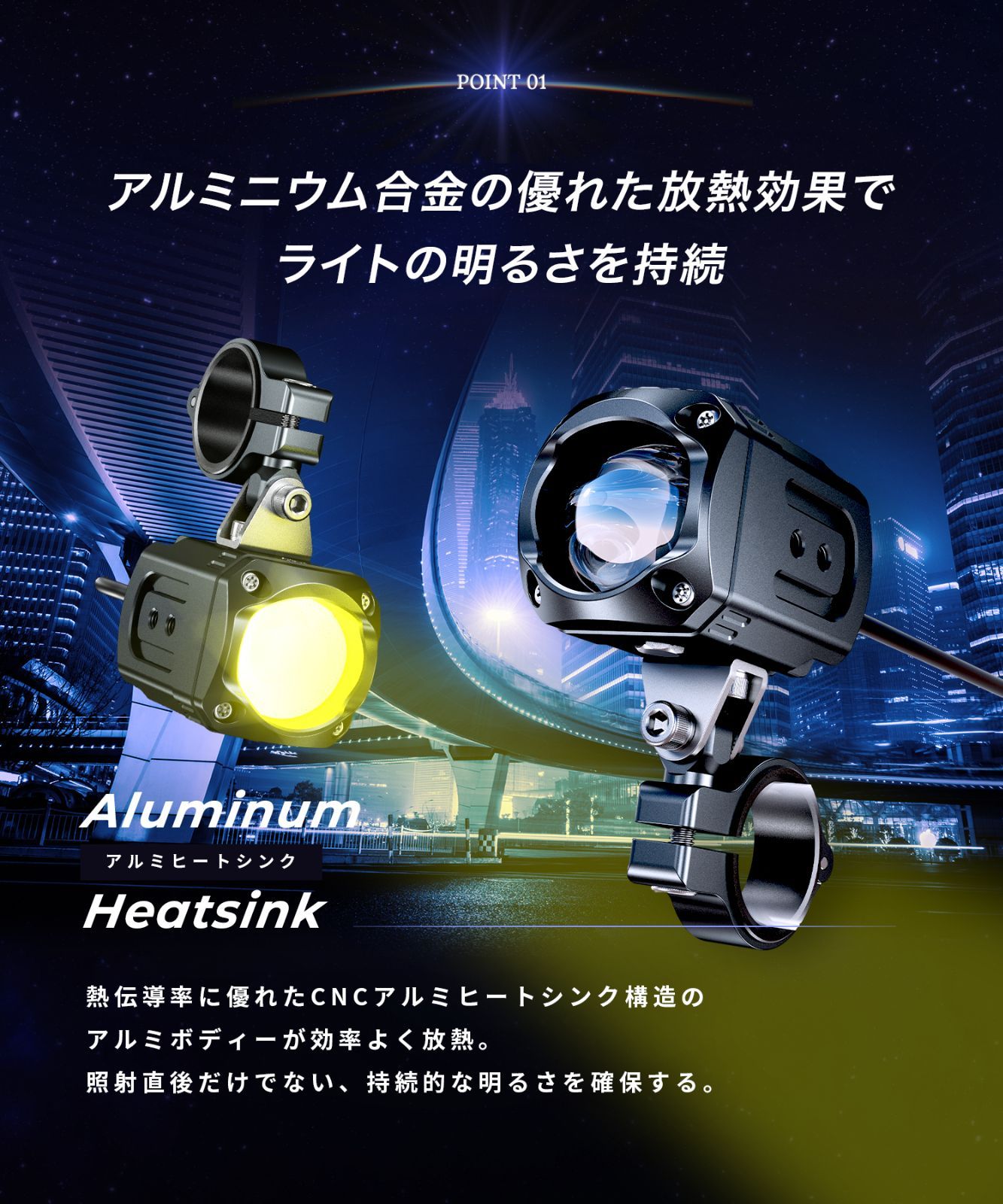 Kaedear公式アウトレット】バイク LED プロジェクター フォグ ランプ