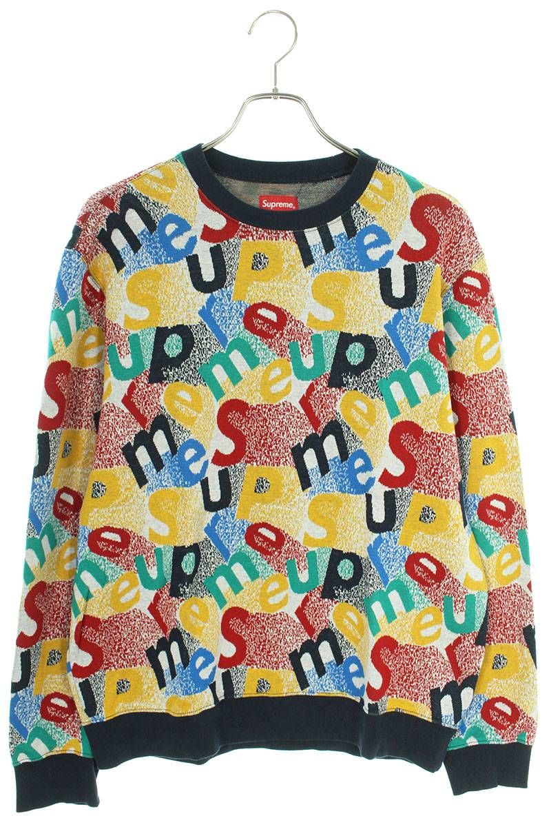 【L】19AW Supreme Scatter Text Crewneck