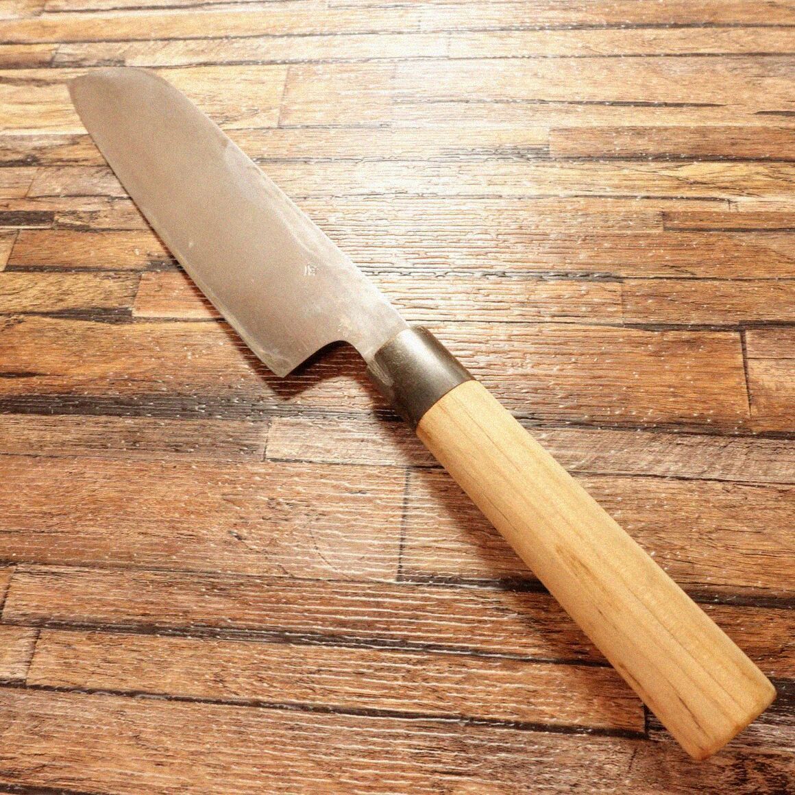 尚台正吉 鎌薄刃包丁 研ぎ済 水牛柄 片刃 菜切り 205mm