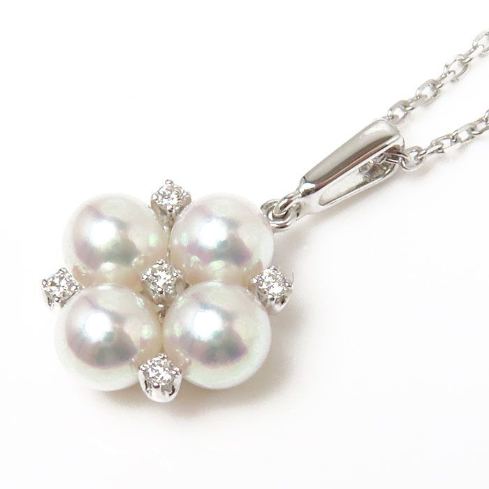 MIKIMOTO ミキモト K18WG ホワイトゴールド ネックレス ダイヤモンド