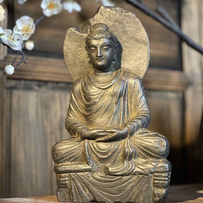 ガンダ-ラ禅定坐像 鎮宅 辟邪 開運 風水招財 置物 工芸品