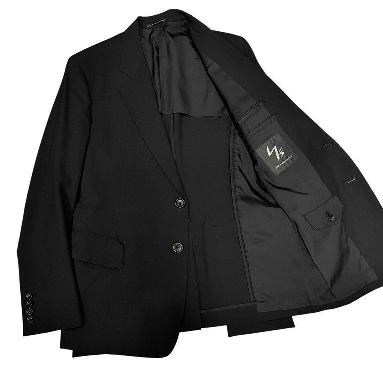 Y's 黒 ロングジャケット 2ポケット yohji yamamoto - pour homme | スタンド20BJKT / ロング