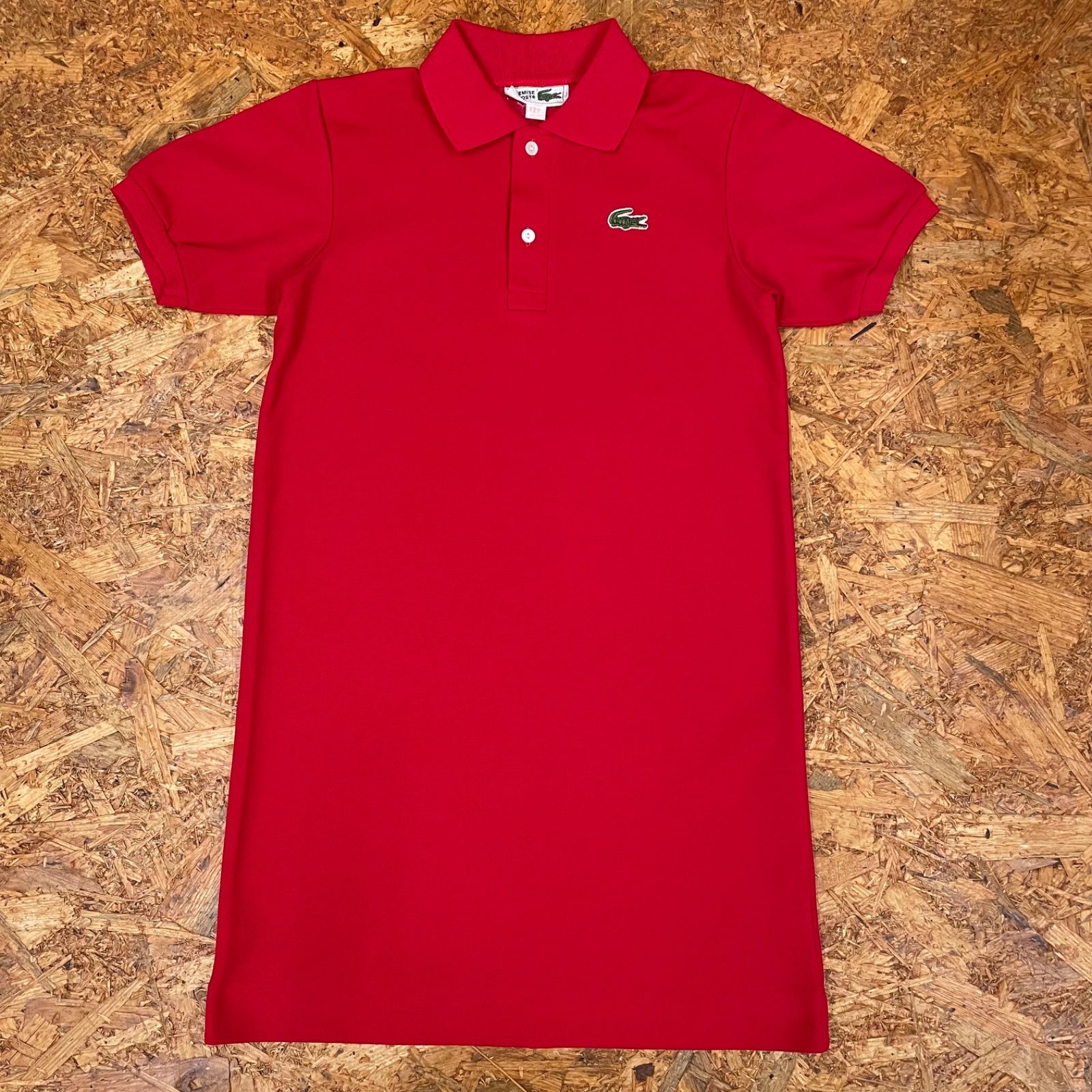 ヴィンテージ　70's　LACOSTE　ラコステ　ポロワンピース　L ヴィンテージ LACOSTE 半袖ポロ ワンピース キッズサイズ レッド