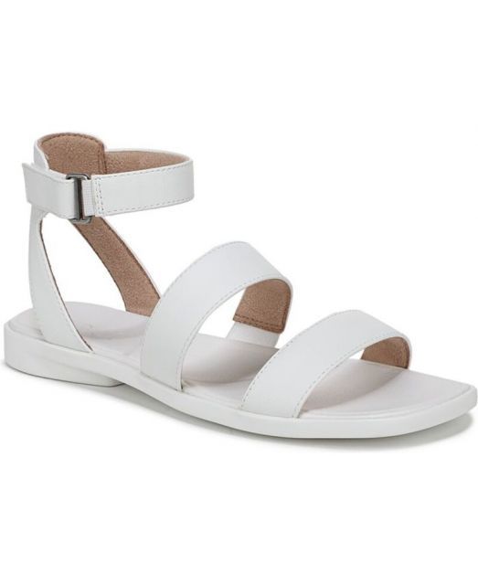 【送料無料】 ソウルニュトライザー レディース サンダル シューズ Women's Fiesta Ankle Strap Footbed Flat Sandals White Faux Leather