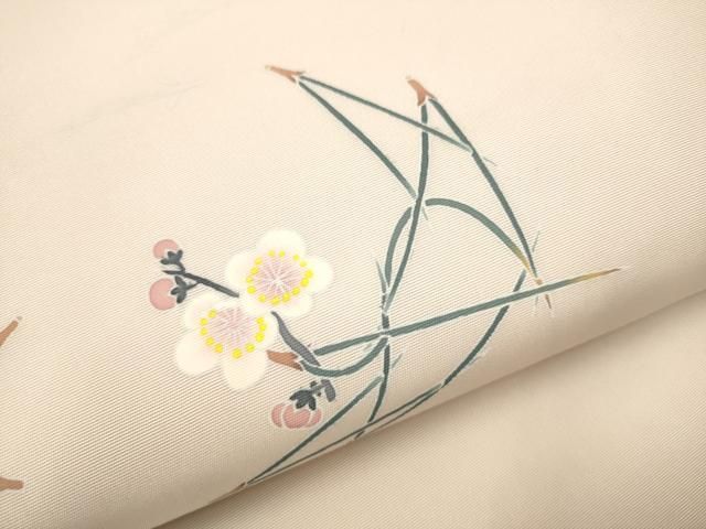 平和屋着物○塩瀬 九寸名古屋帯 作家物 手描き 兎丸文 正絹 逸品