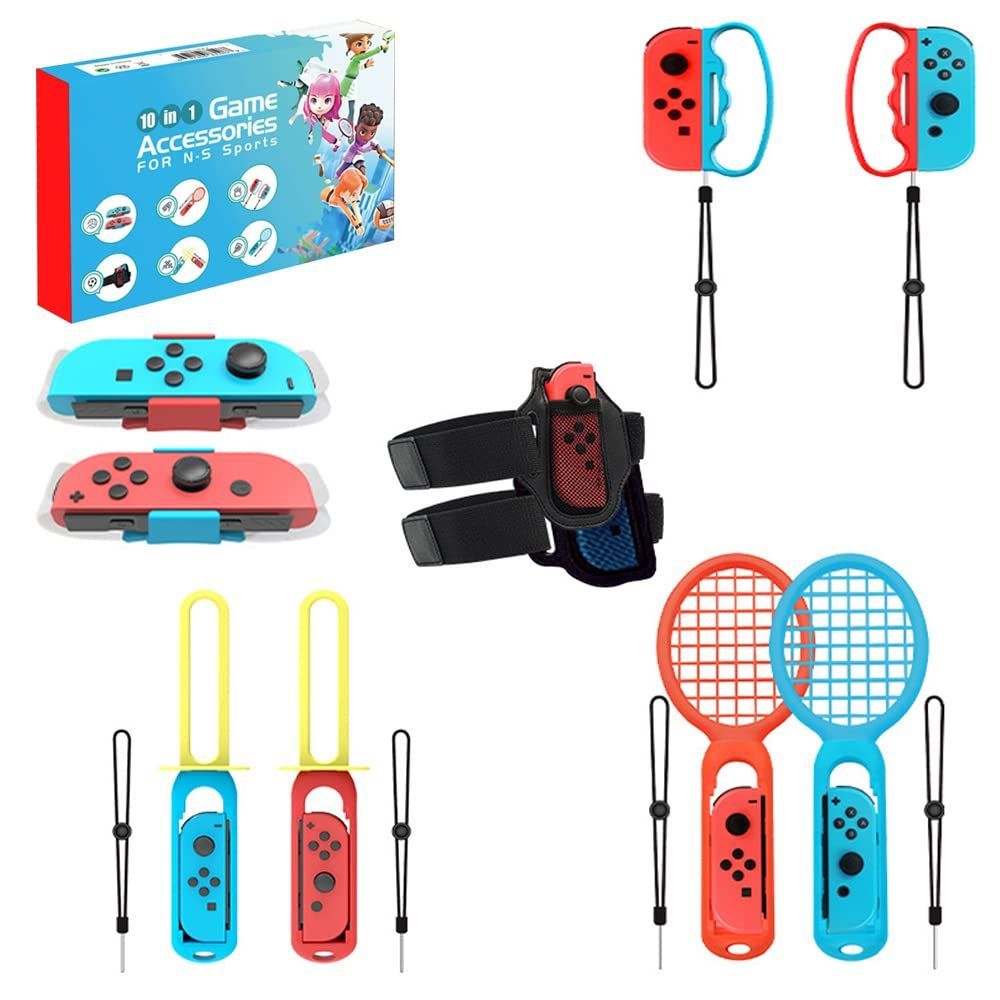 新生活応援SALE YaPanda【10 in 1セット】Nintendo Switch Sports(ニンテンドースイッチスポーツ) アクセサリー バンドル 体感 スポーツ 体感ゲーム 対戦実装 没入感体験 Joy-Conグリップ用アクセサリ ア