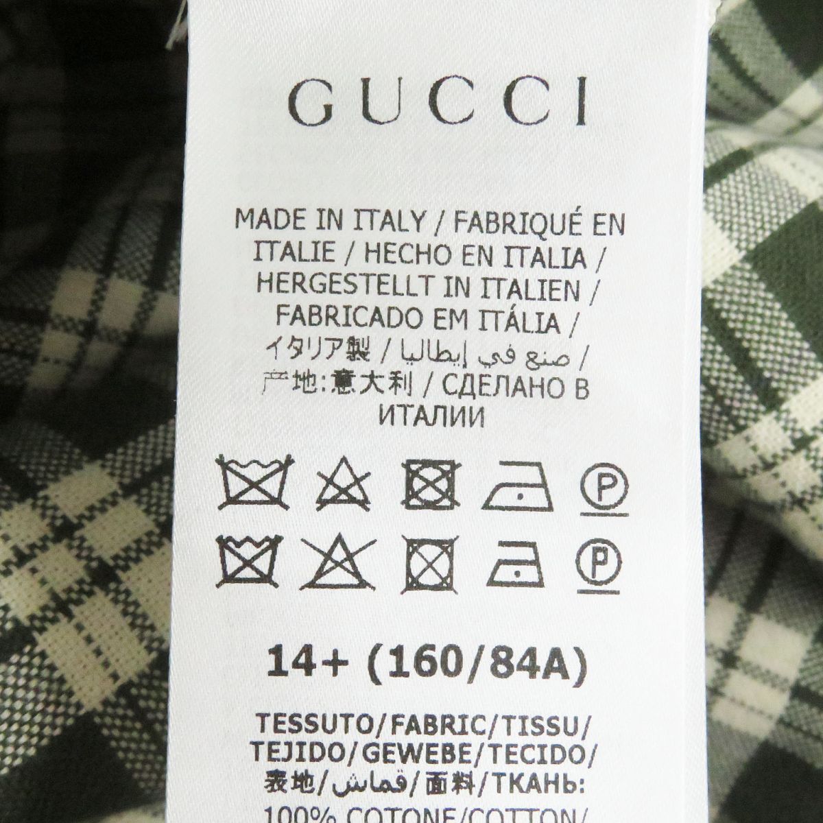 極美品□GUCCI/グッチ 633460 チェック柄 キャットパッチ ロゴボタン