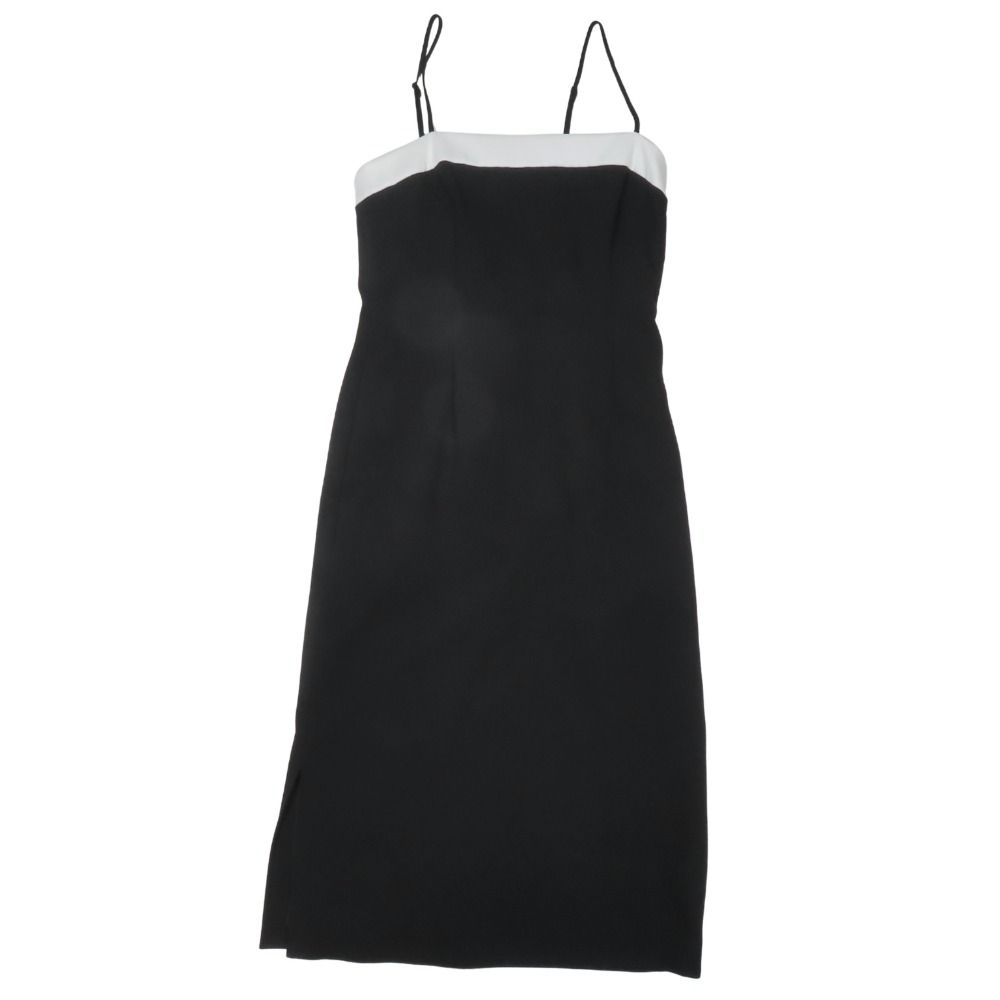 BORDERS at BALCONY ボーダーズアットバルコニー キャミソール ワンピース ロング丈 ノースリーブ ドレス サイドジップ 36 黒 レディース 古着