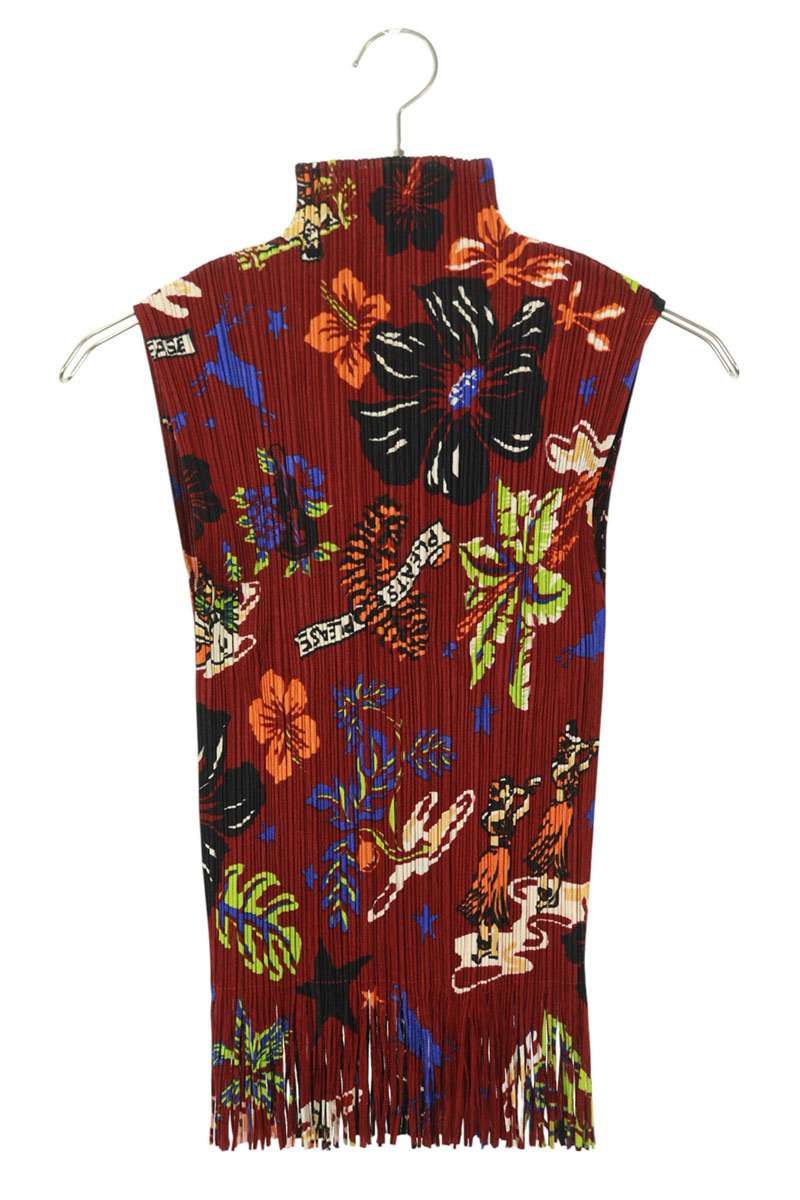 イッセイミヤケプリーツプリーズ PP33-JK772 総柄プリーツカットソー