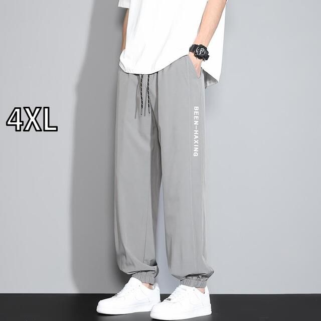 [4XL]メンズ ファッション 服 男性用 オシャレ シンプル 大人 かっこいい 大きいサイズ ストリート 紳士服 冷感 パンツ 夏 ファッション プリント カジュアル 九分丈 パンツ レッグ スポーツ パンツ