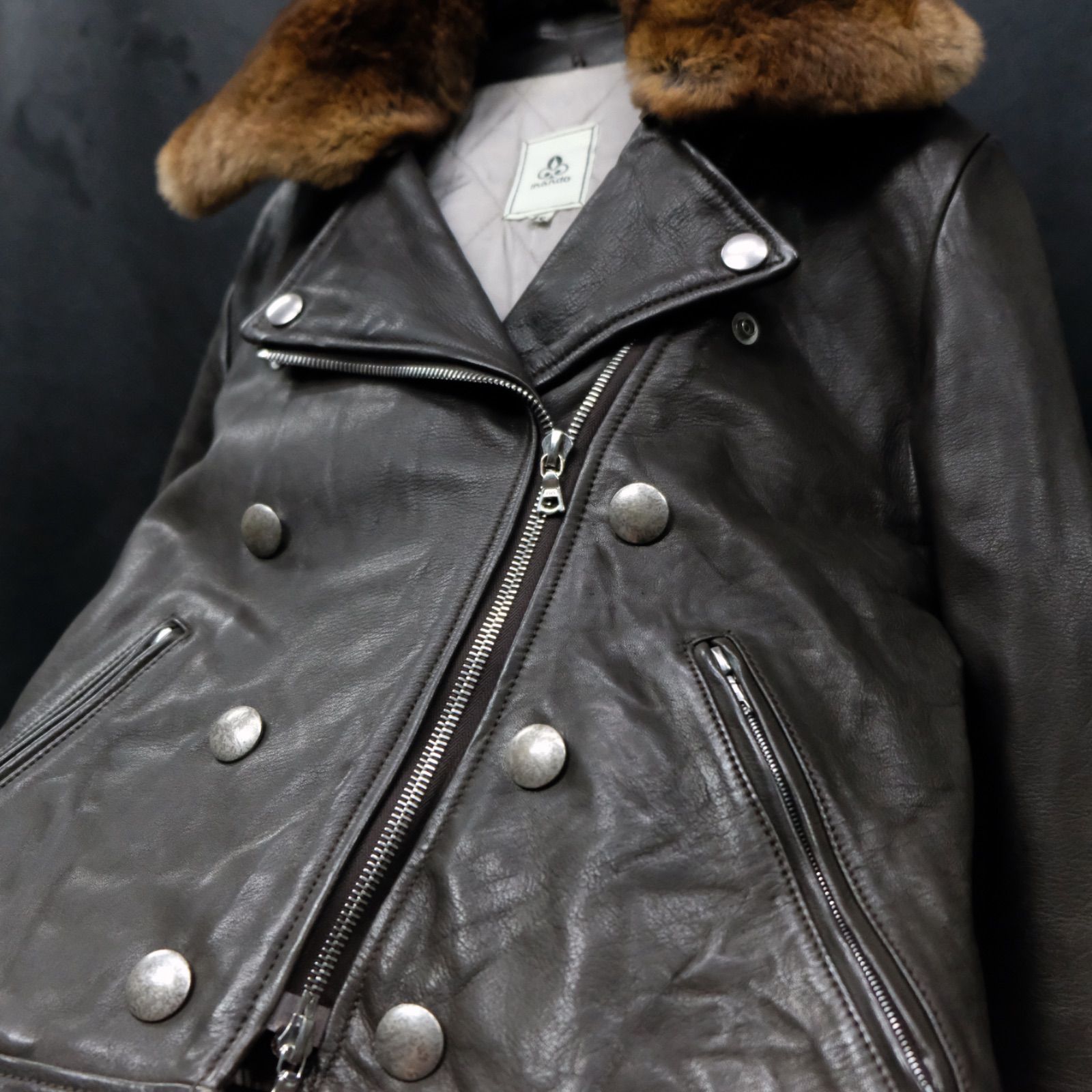 mando 牛革 ダブルライダースジャケット 36 レディース レザー