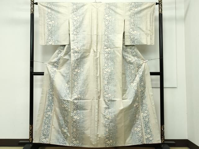 平和屋本店■極上　本場大島紬　白大島　9マルキ　総絣　草花間道　鈴乃屋扱い　逸品　CZAA2717s5 平和屋本店□極上 本場大島紬 白大島 9マルキ 総絣 草花間道