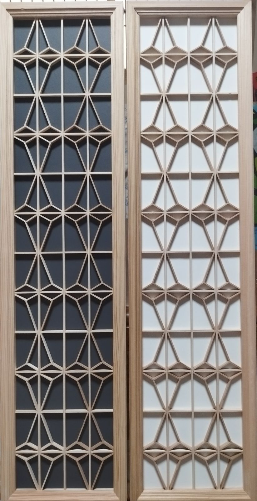 208 ️特価️麻の葉組子 組子絵柄 2枚一組木製額縁 組子細工とは｜組子