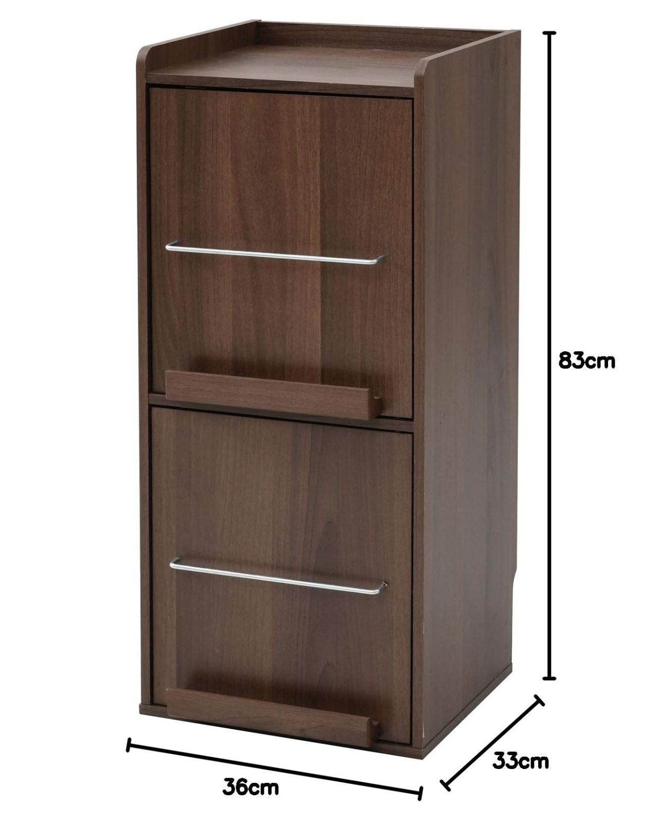 天板こぼれ止め 中棚高さ調節 幅35.5×奥行33×高さ82.5cm 左右開閉式 マガジンラック 組立品 ディスプレイラック ウォルナット 山善 CDM-1X2D WL