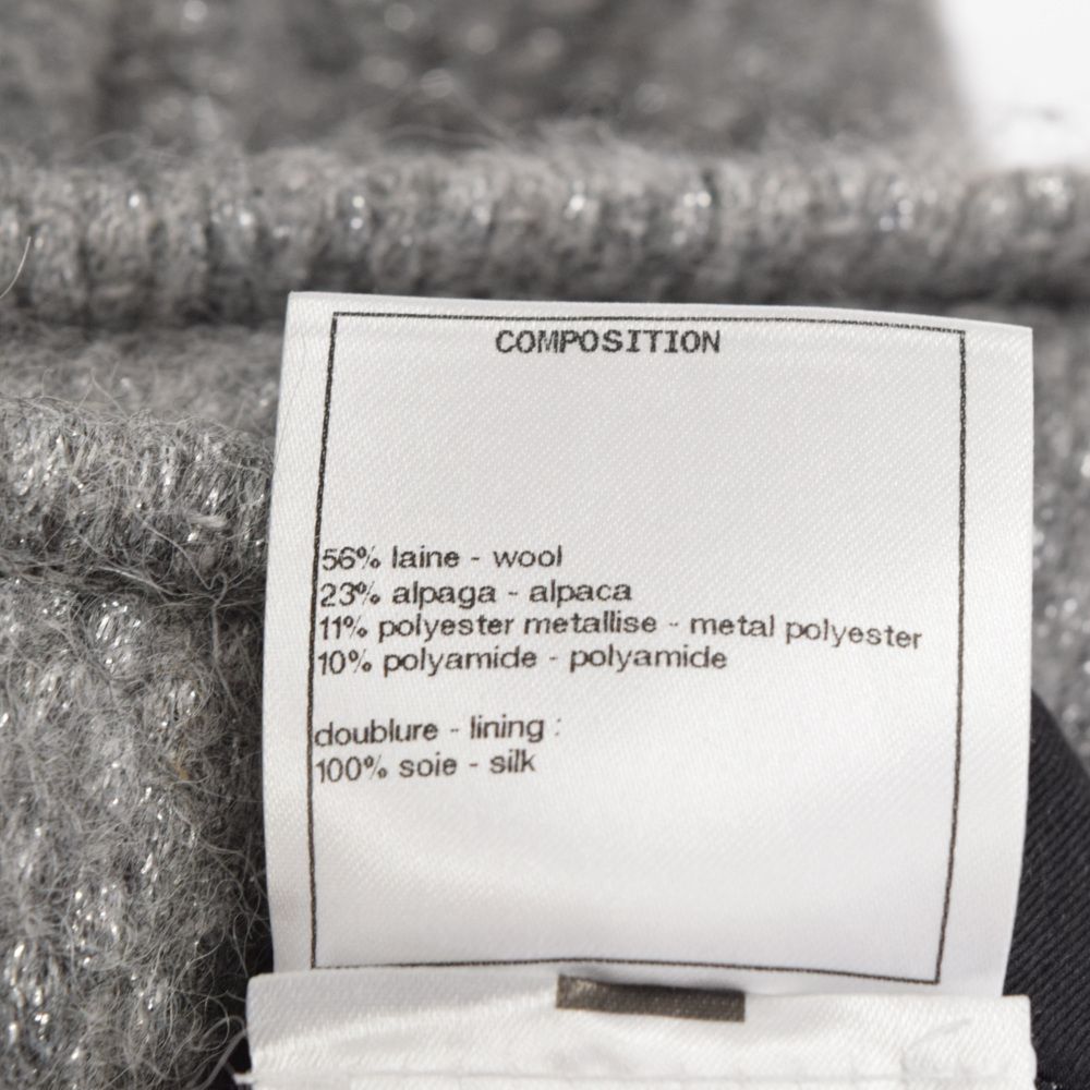 CHANEL (シャネル) アルパカ混 ダッフルコート アウター グレー