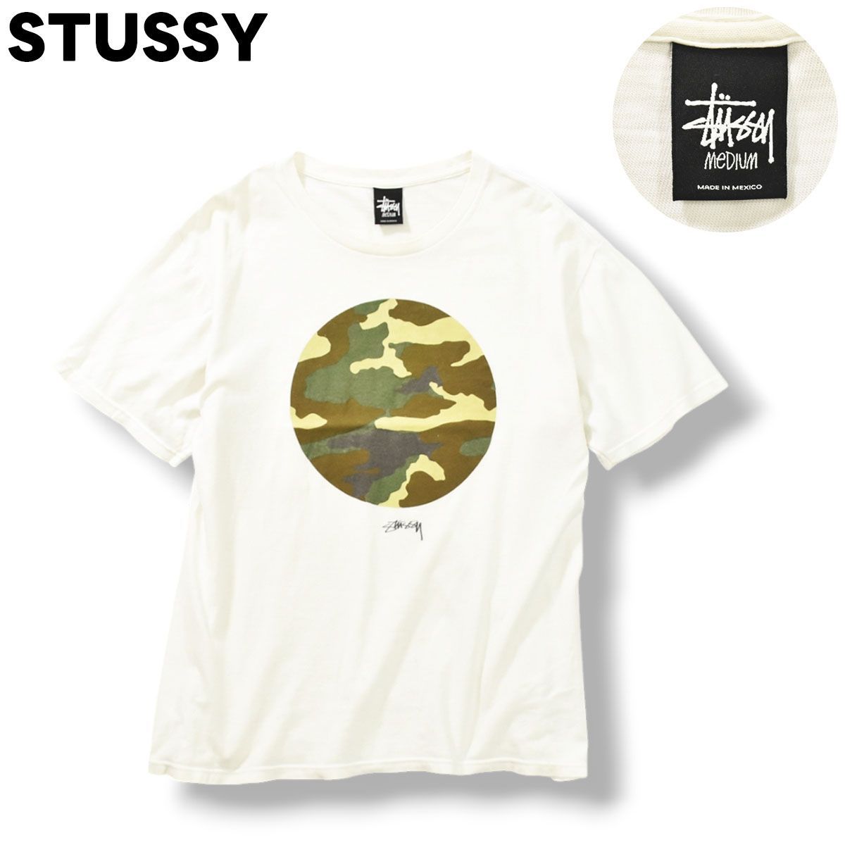 ストリートの定番！】 ステューシー STUSSY Tシャツ 迷彩 ロゴ 