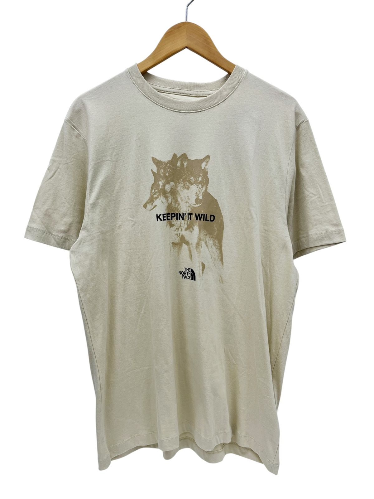 【お得，格安】 【新品】THE NORTH FACE (ザノースフェイス) ANIMALS WE LOVE W ウルフTシャツ NF0A8B9Y3X4 L GRAVEL メンズ/028 Tシャツ