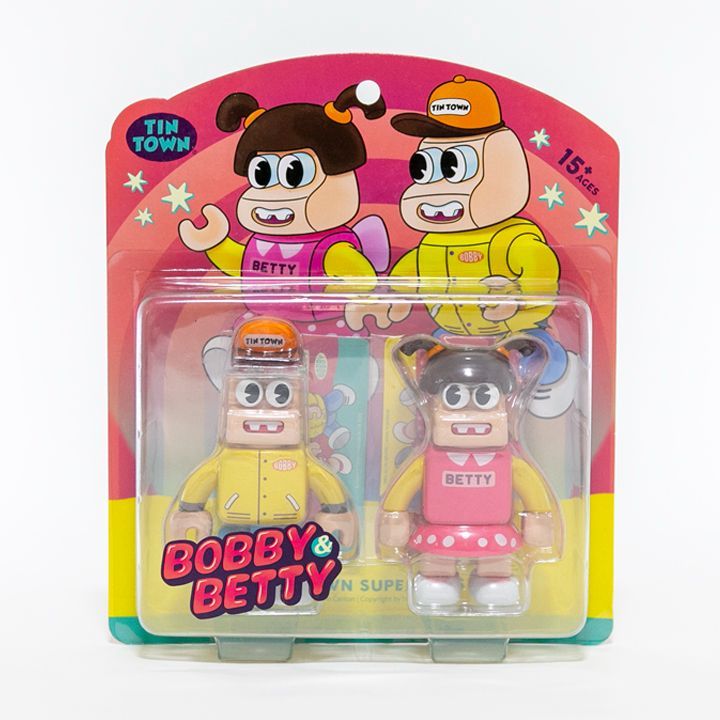 デザイナーズトイ アートトイ 可動フィギュア TIN TOWN ボビー＆ベティ