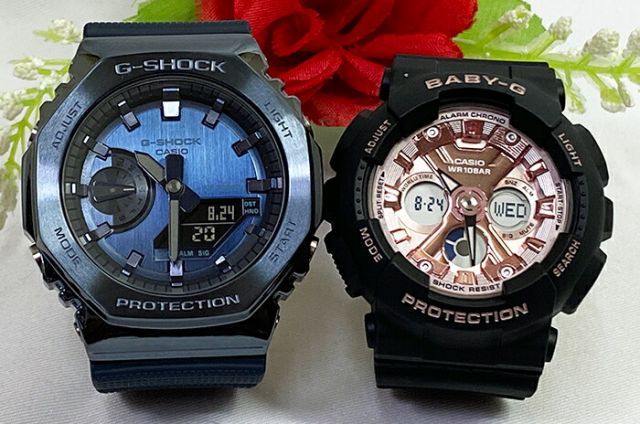 恋人たちのGショック ペアウオッチ G-SHOCK BABY-G  カシオ 2本セット  電池式 アナデジ GM-2100N-2AJF BA-130-1A4JF プレゼント   ラッピング無料 メッセージカード g-shock  クリスマス プレゼント 誕生日