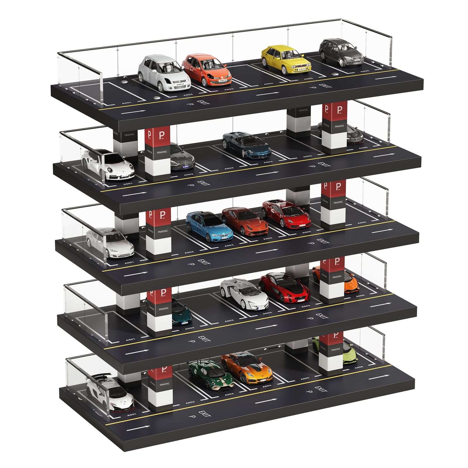 PVCモデル駐車場 ダイキャストガレージ 1/64 駐車場おもちゃの車モデル