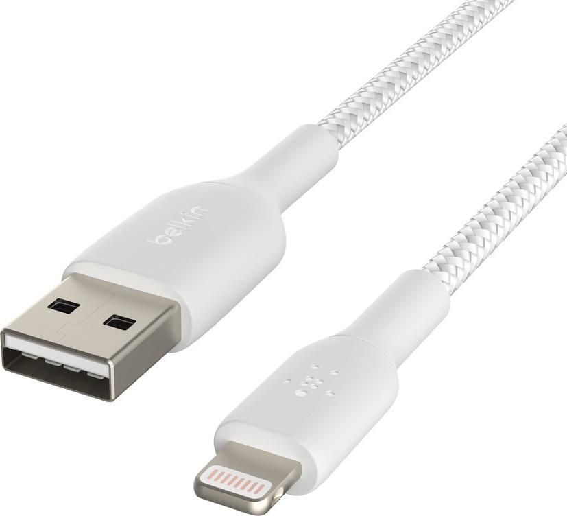 【新品・2営業日で発送】BELKIN BOOST↑CHARGELightningtoUSB-A編組ケーブルホワイト3m(CAA002bt3MWH)