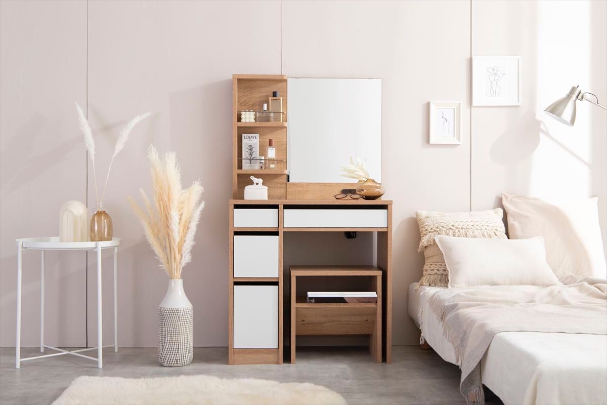 Elena ドレッサーセット 楽天市場】ドレッサー ドレッサーセット 化粧台 椅子付き チェア