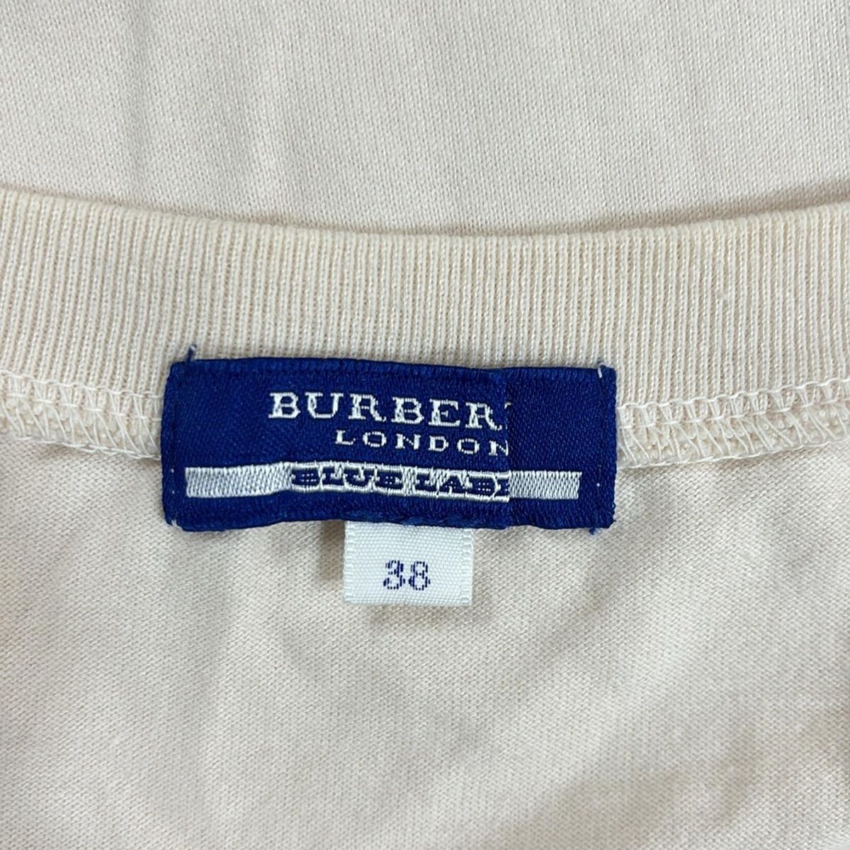 バーバリーブルーレーベル 半袖Tシャツ カットソー 刺繍ロゴ ノバチェック 38 BURBERRY BLUE LABEL - BURBERRY BLUE LABEL バーバリー ブルー