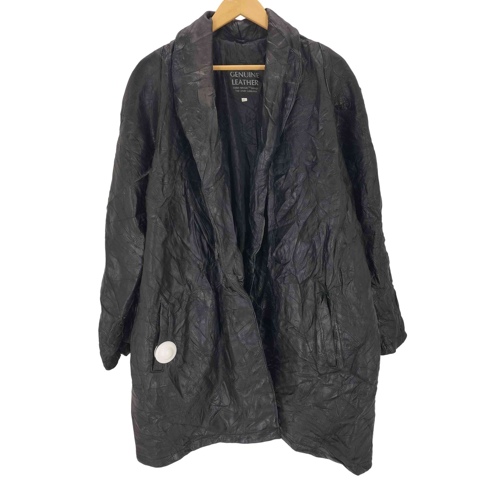 ユーズドフルギ USED古着 キルティングショールカラーレザーコート  