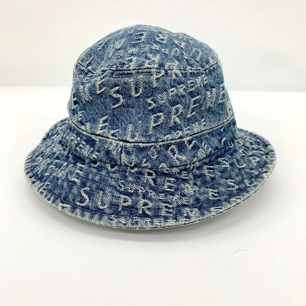 Supreme シュプリーム Warp ワープ ハット jacquard Logos denim Crusher ジャガードロゴ デニムクラッシャー インディゴ 58cm ぼうし 帽子 メンズ ブルー 服飾 DF16914