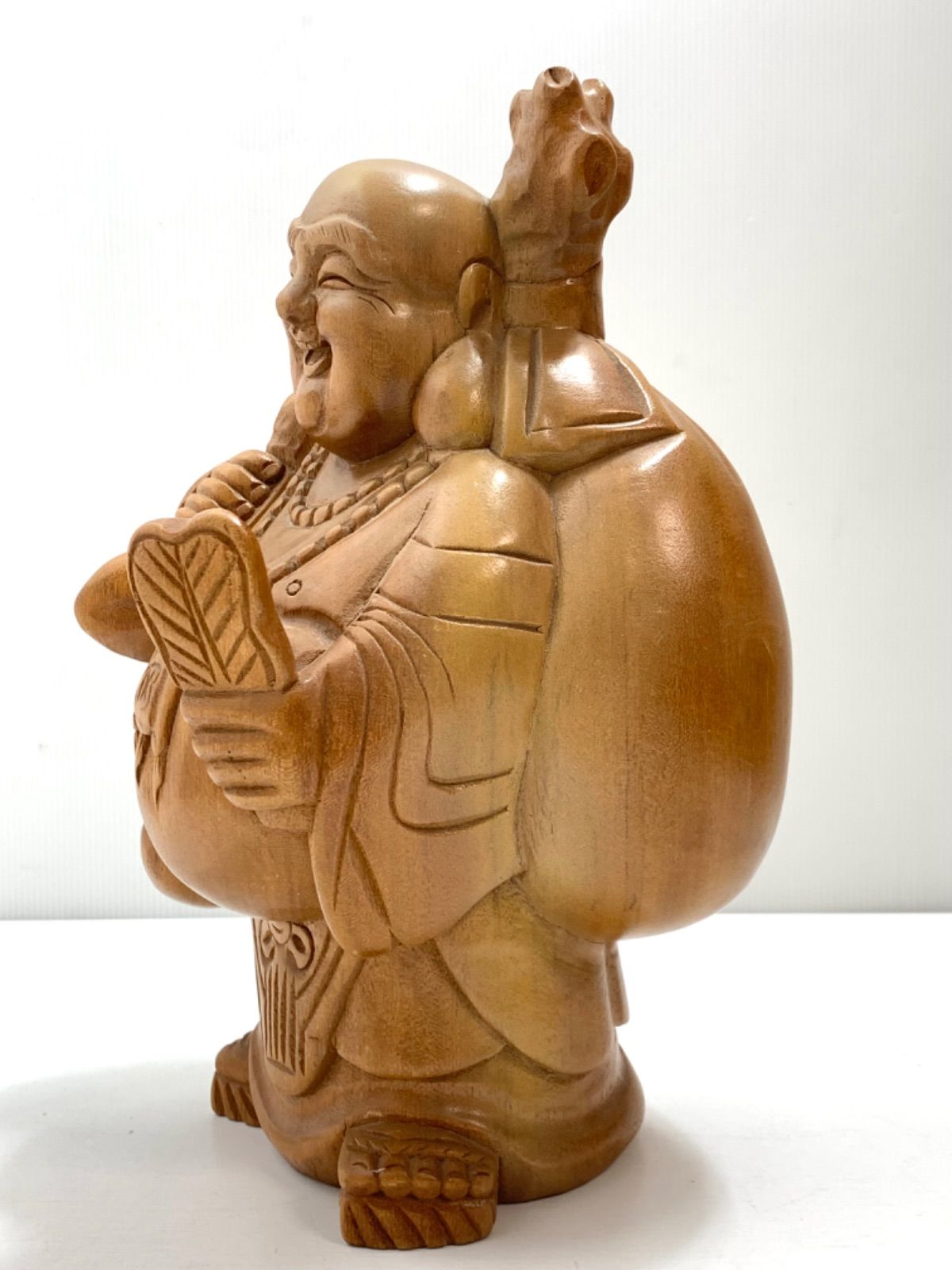 布袋 置物 木 憎い 大きい 仏像 薫作 木彫