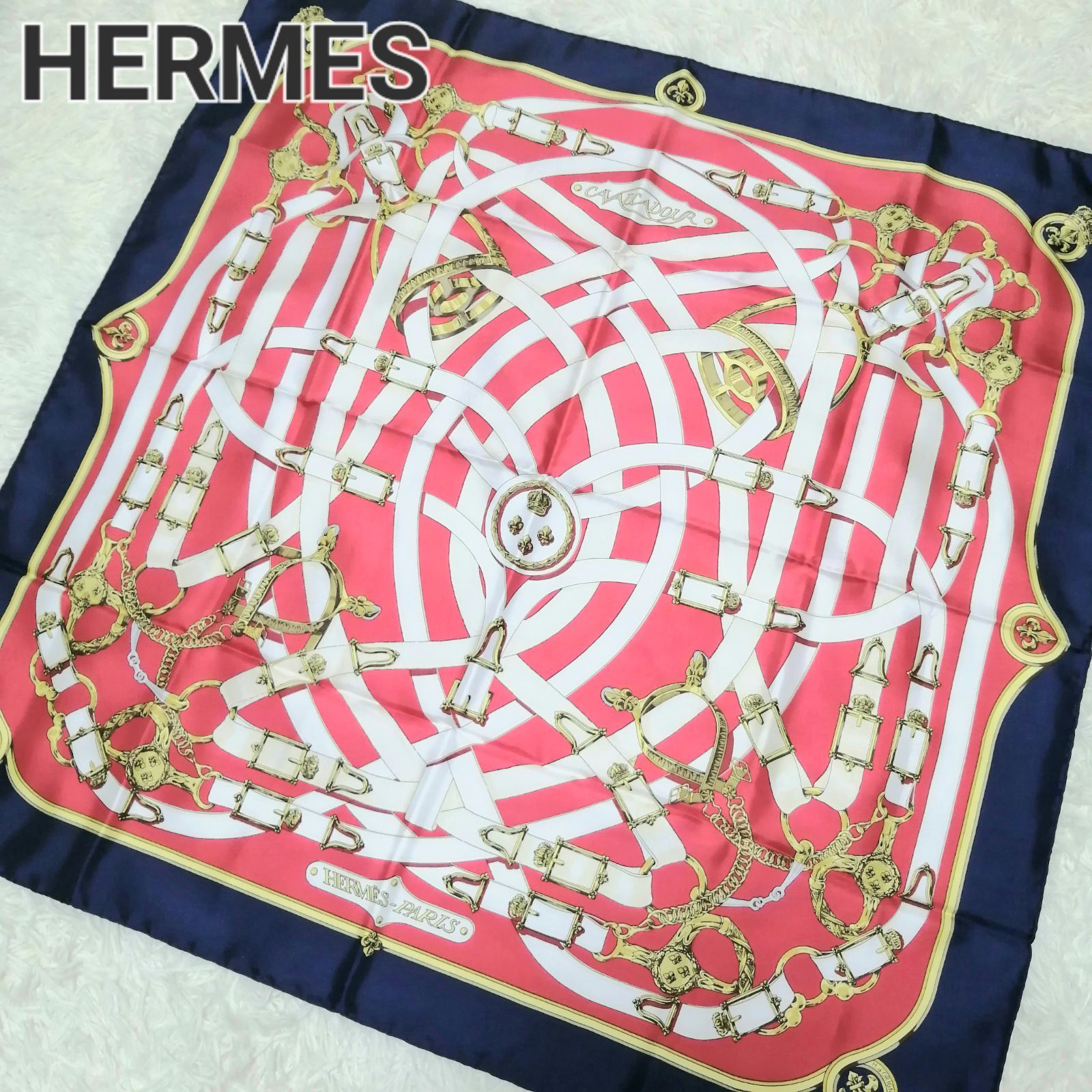 HERMES エルメス カレ90 CAVALCADOUR カヴァルカドゥール スカーフ