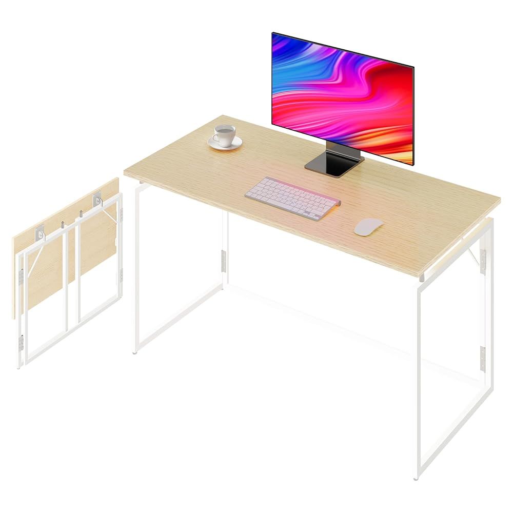 訳あり 外箱段ボールにキズ 汚れあり 中身は です alawooder 折りたたみテーブル 耐荷重60kg パソコンデスク ベージュ 40インチ