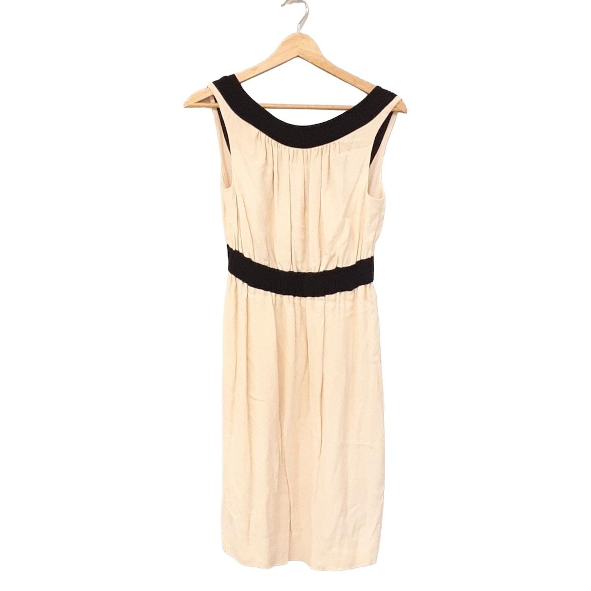 Kate spade ケイトスペード ワンピース サイズ4 S レディース - アイボリー×黒 ノースリーブ ひざ丈