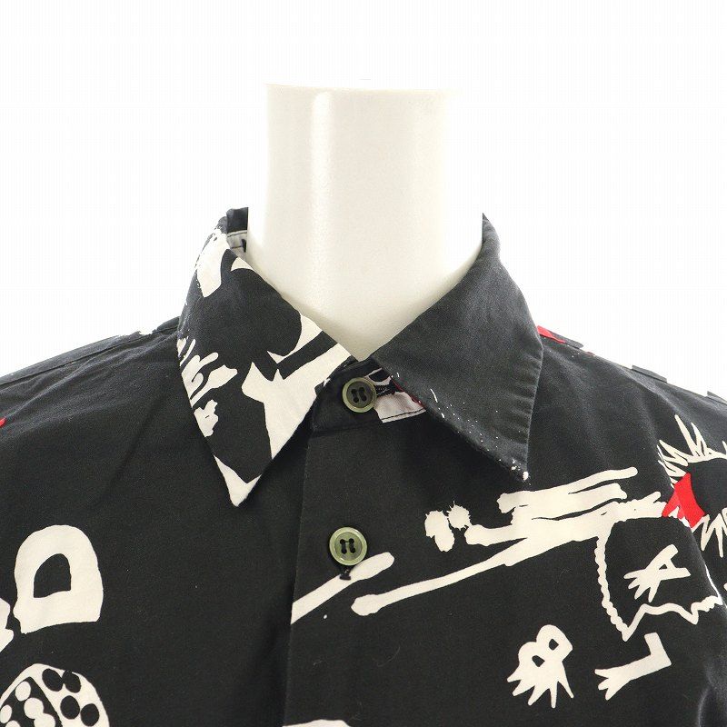 希少✨ブラックコムデギャルソン AD2015 長袖シャツ ブラック 総柄 コムデギャルソンブラック COMME des GARCONS BLACK AD2015