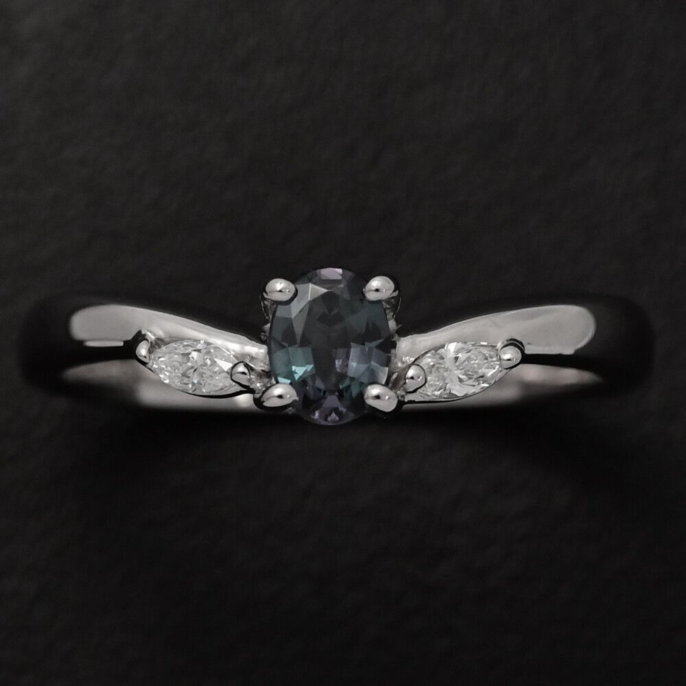 AL0.283ct FD 0.082ct アレキサンドライトリング･指輪 Pt900-4.0g 13号 53 透明青緑褐色 翌日配送可 ♀ N レディース 591163 FORTGASGNV_COM_BR