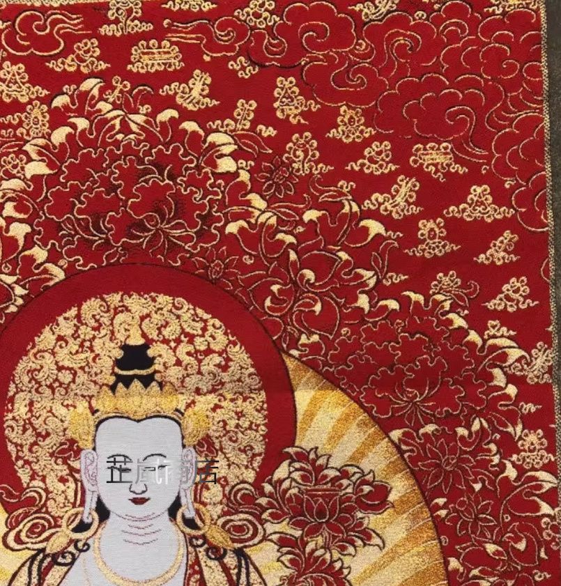 浄土教美術 勢至菩薩タンカ｜金糸刺繍の高級仏画｜玄関用聖像