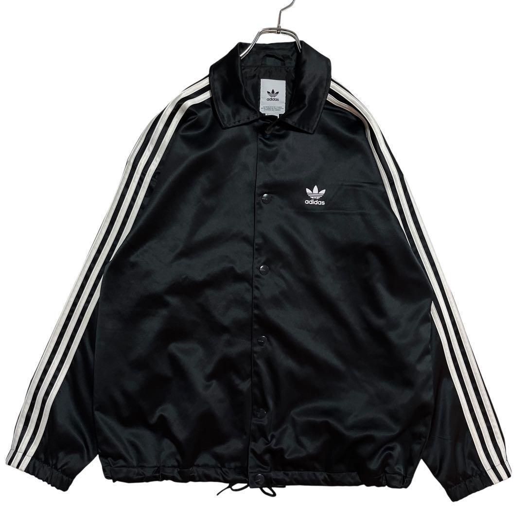 お中元 お歳暮 お年賀 夏 冬 年末年始のご挨拶 ギフト 通販な サテンコーチジャケット adidas 9135 ブラック 常田大希 S ジャケット・アウター