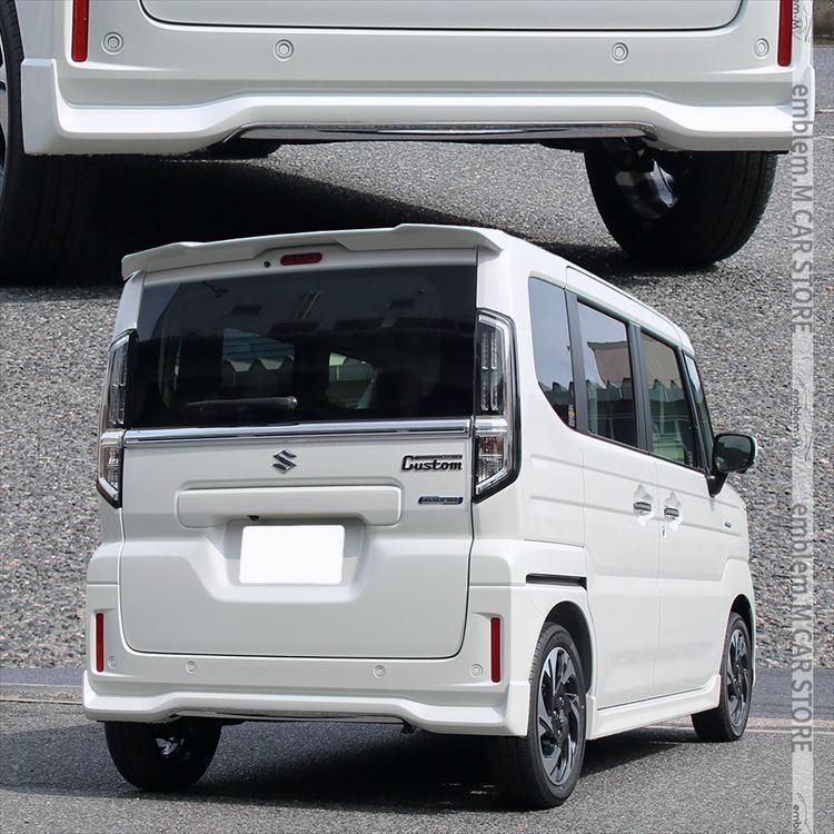 新型スペーシア カスタム パーツ リアバンパーガーニッシュ 1P エアロパーツ 外装 ハイブリッド SPACIA CUSTOM BRIGHTFACE_UK