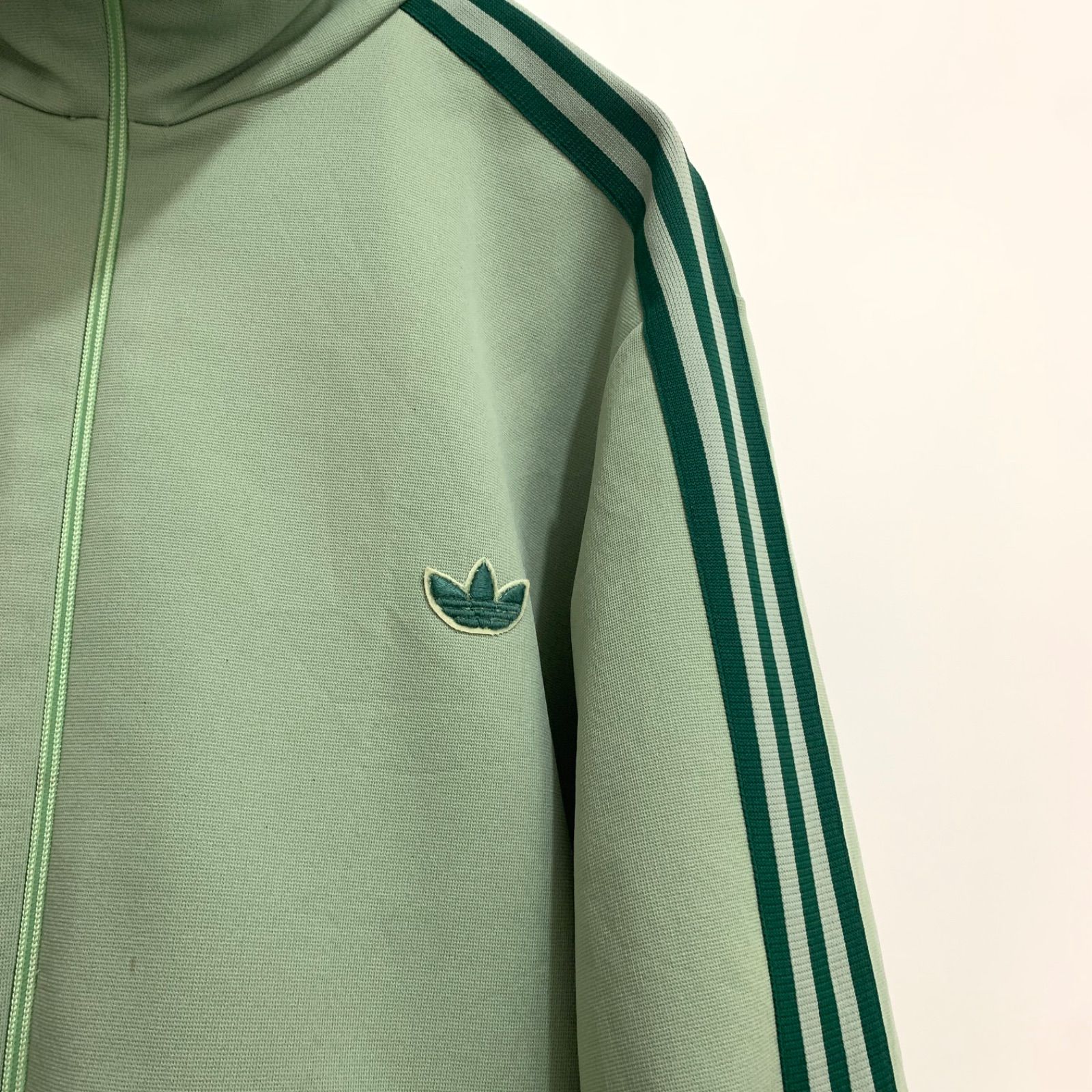 adidas トラックジャケット 西ドイツ デサント グリーン×イエロー アディダス 70s デサント 西ドイツ トラックジャケット 黄緑