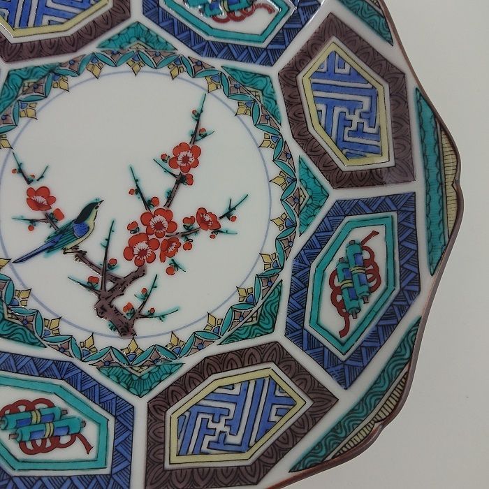 トップ 新品 九谷焼 5号皿揃 古九谷風 五枚セット 5号皿揃（15.5cm